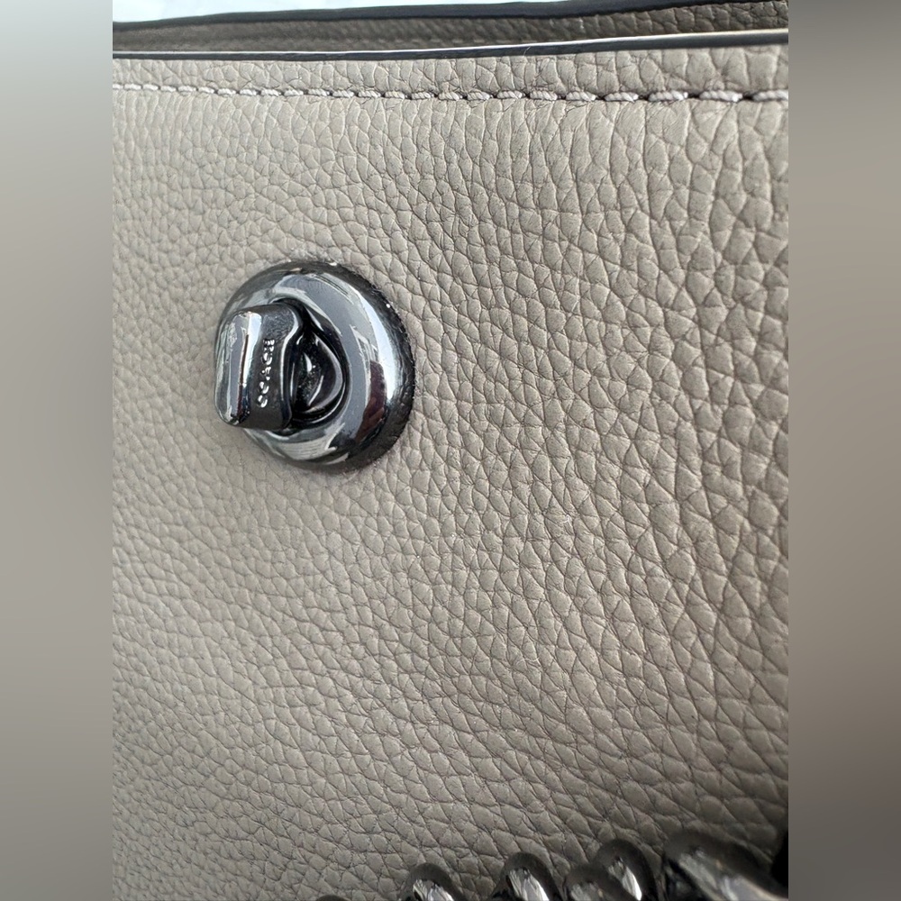 Coach Turnlock Pebble Leather Chain Tote 27 with Gunmetal Hardware - Picture 5 of 17